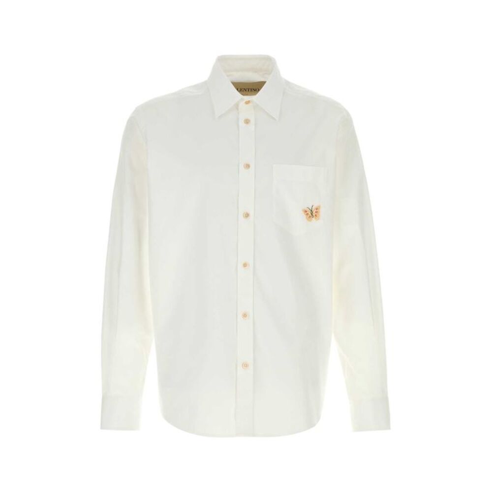 Valentino Garavani Men White Poplin Shirt